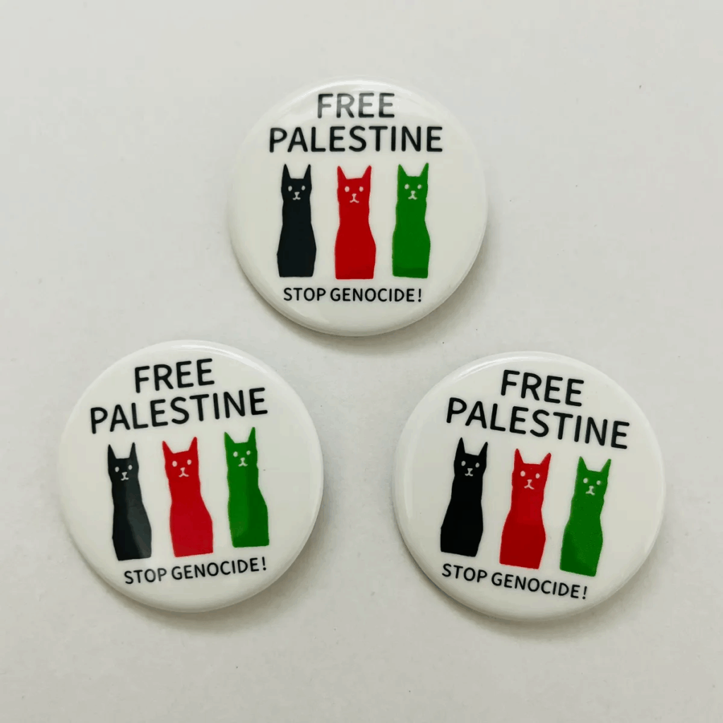 @sayokoizumiさんが制作されたパレスチナ支援バッジの写真